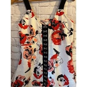 Laurie Felt Red Poppy Printed Scoop Neck Tank Top Size 4